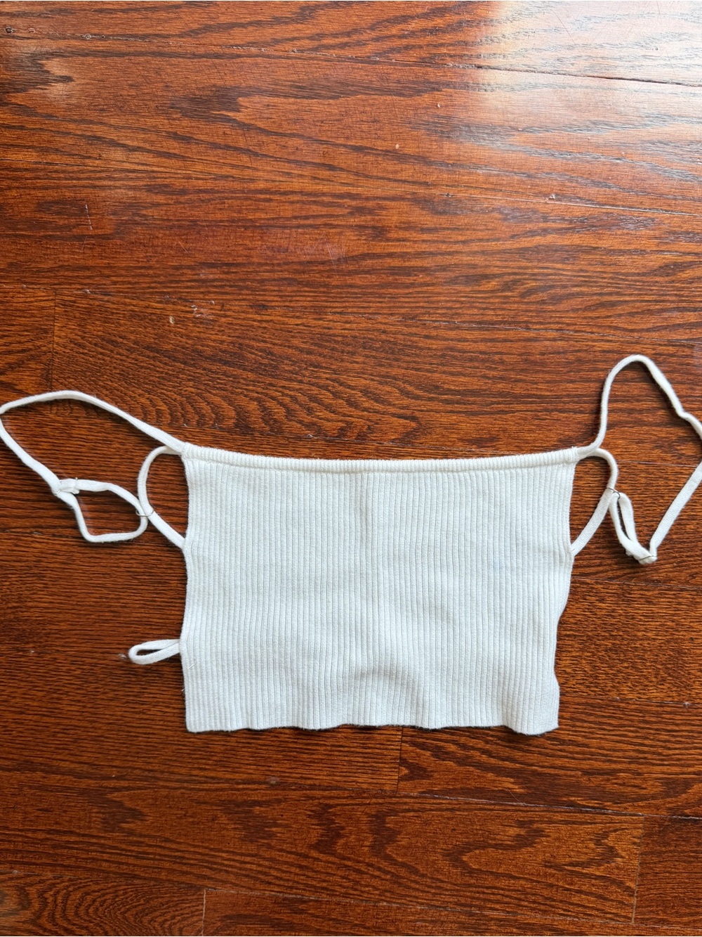 Edikted white knit open back crop top